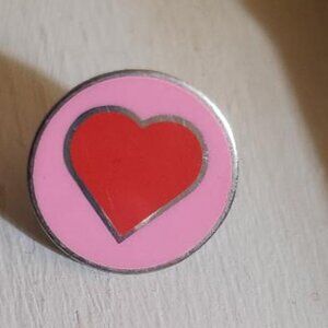 Valentine Heart Pink Red Vintage Lapel Pin Tie Tack Brooch